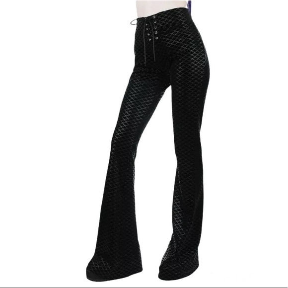 Killstar Pants & Jumpsuits Killstar Mermaid Velvet Bell Bottoms Poshmark